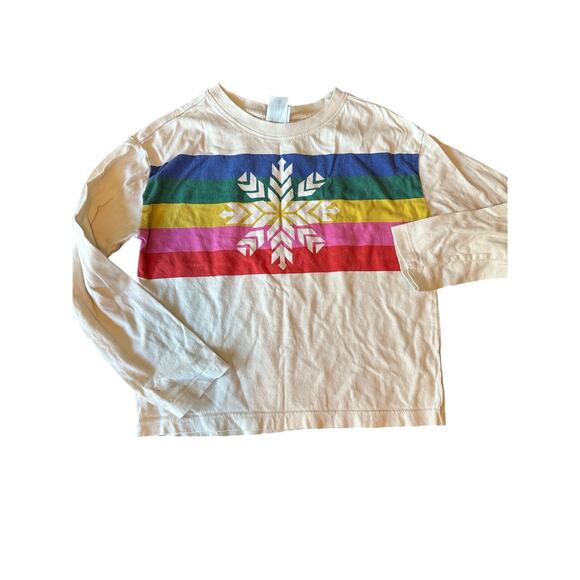 Hanna Andersson Holiday graphic cotton jersey tee snowflake 6-7 - Picture 1 of 3